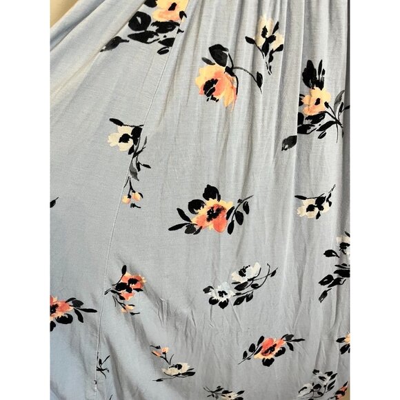 Torrid Floral Tank MIdi Dress Blue 1X Tropical Resort Preppy Feminine Coquette - Picture 5 of 12